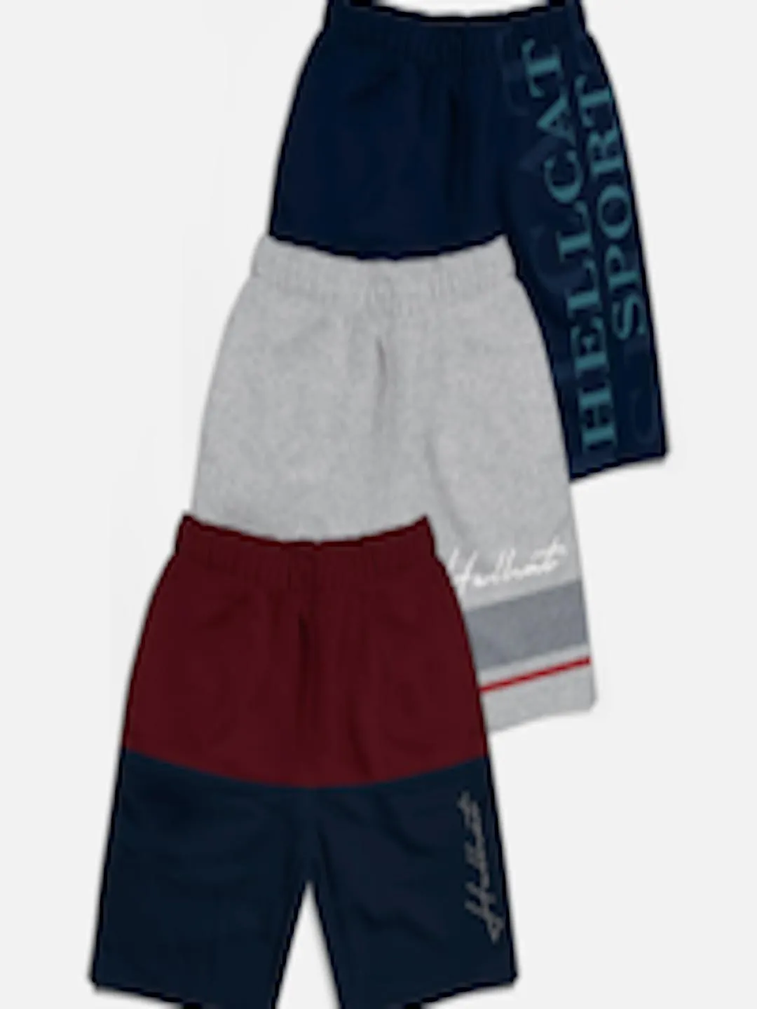 Boys Pack Of 2 Colourblocked Cotton Shorts
