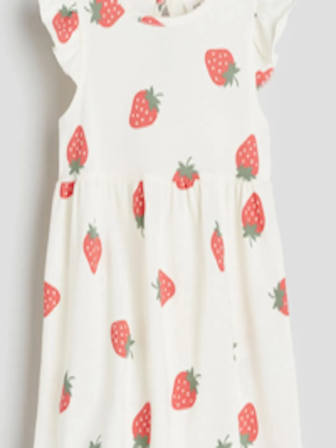 Girls Cotton Flounce-Trimmed Jersey Dress