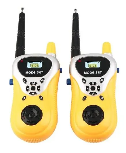 AKN TOYS Kids Walkie Talkie with 2 Player System Toy Interphone Extendable Antenna - Yellow