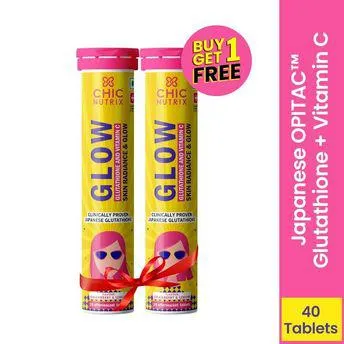 Chicnutrix Glow - Japanese Glutathione & Vit. C | Skin Brightening | Strawberry Lemon - 20 Tablets (20 Tablets)