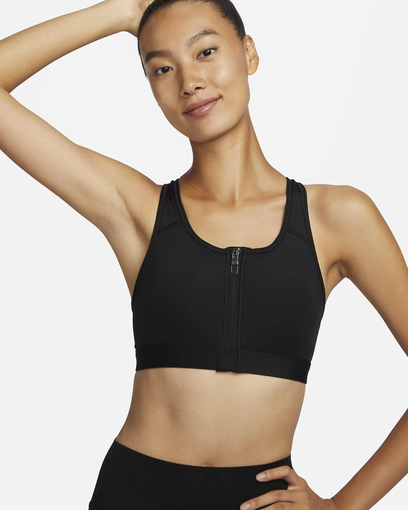 Women's Medium-Support Padded Zip-Front Sports Bra