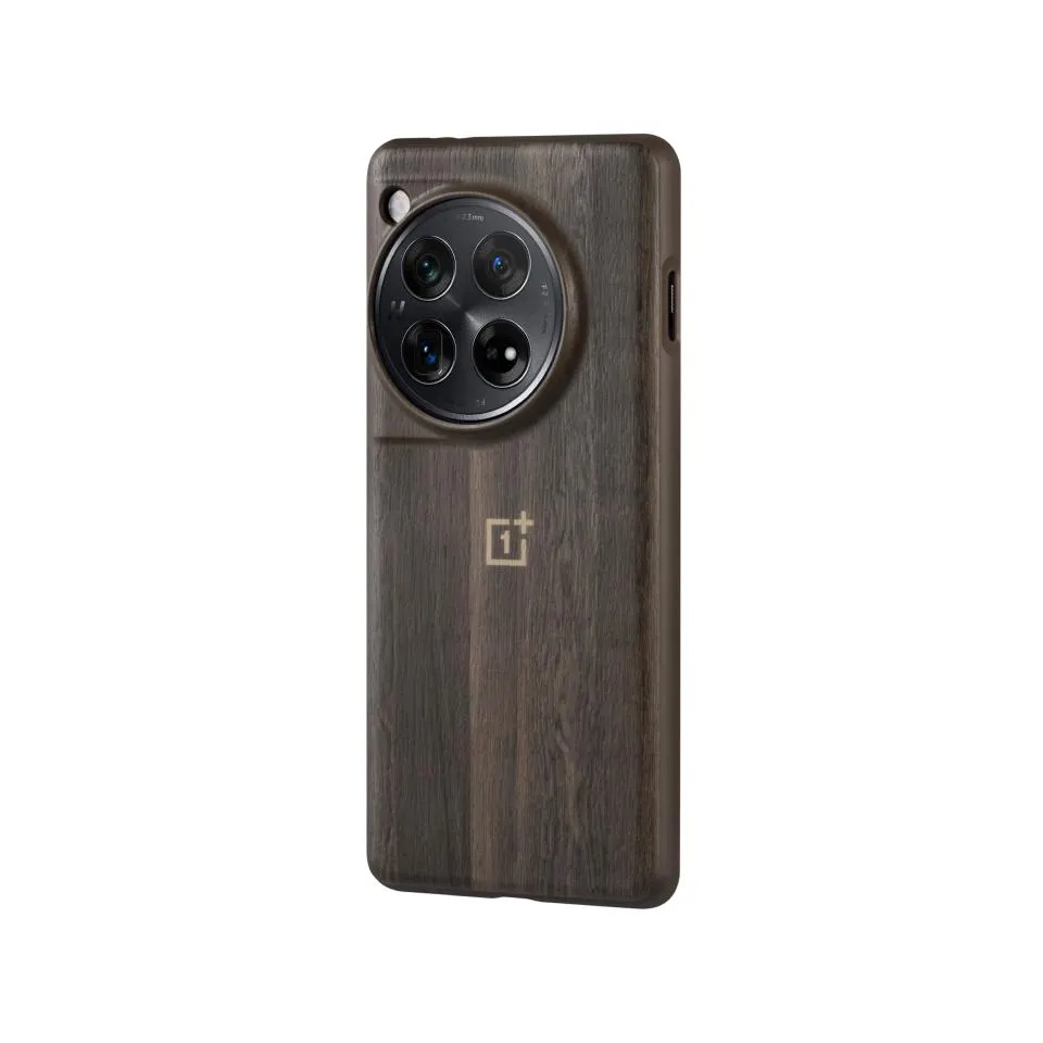 OnePlus 12 Walnut Texture Bumper Case Brown