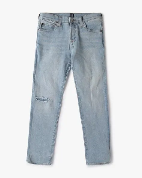 Boys Lightly Washed Distressed Skinny Fit Jeans