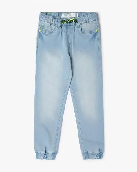 Light-Wash Regular Fit Jogger Jeans