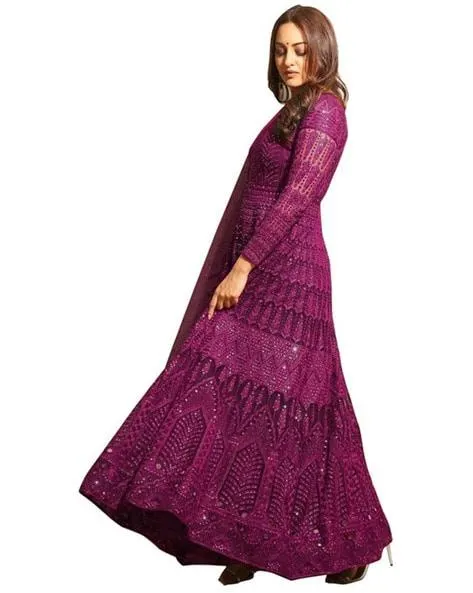 Women Embroidered 3-Piece Semi-Stitched Anarkali