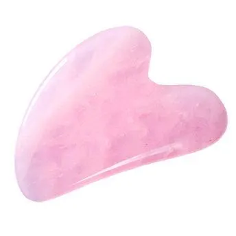 Le Marbelle Rose Quartz Gua Sha Stone Face Massager For Face, Neck Glow & Skin Brightening