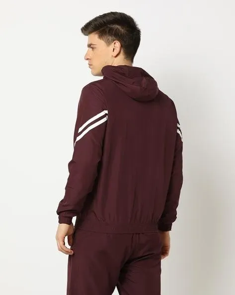 Regular Fit Zip-Front Hooded Track Jacket