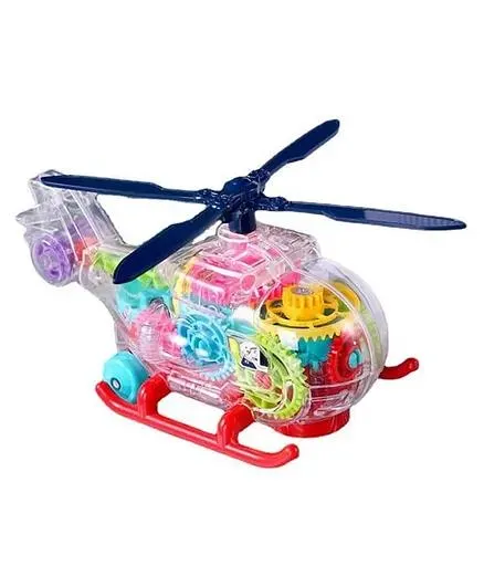 AKN TOYS Electric Mechanical Gear with Colorful Light and Charming Music 3D Concept Helicopter - Multicolor