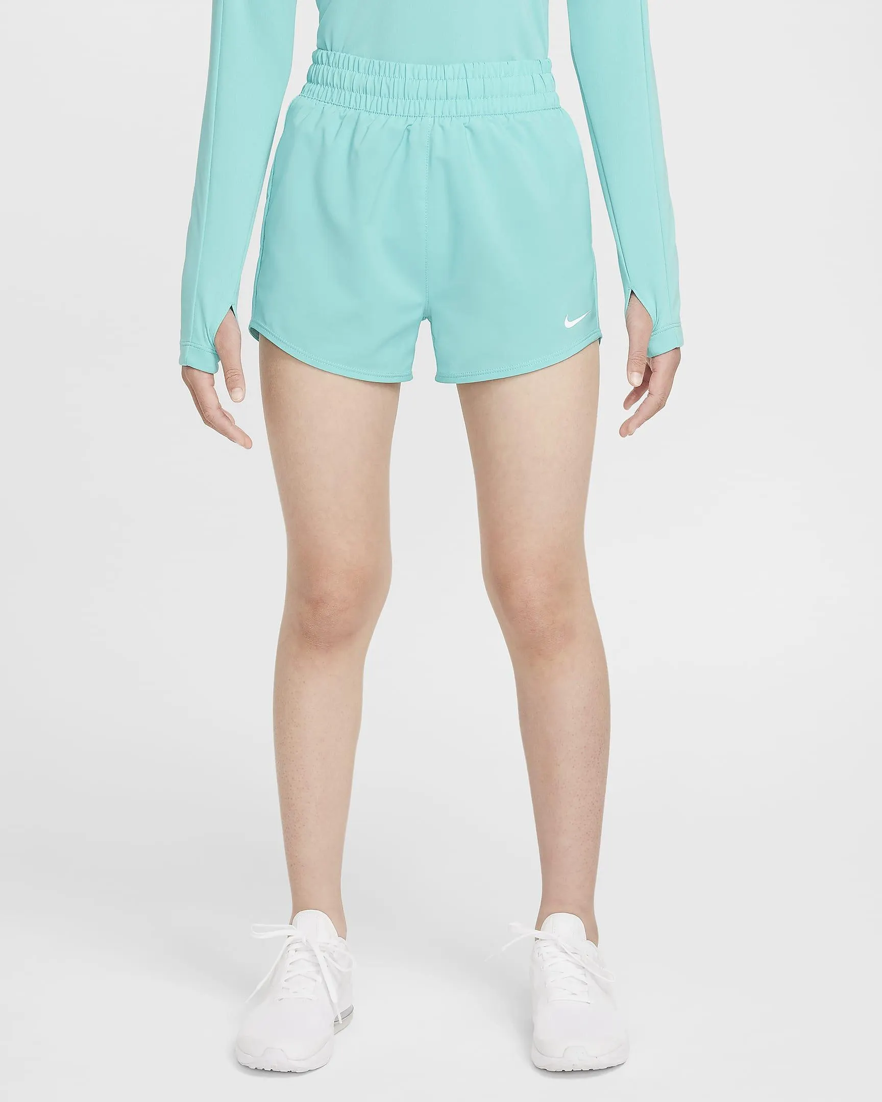 Older Kids' (Girls') Dri-FIT High-Waisted Woven Training Shorts