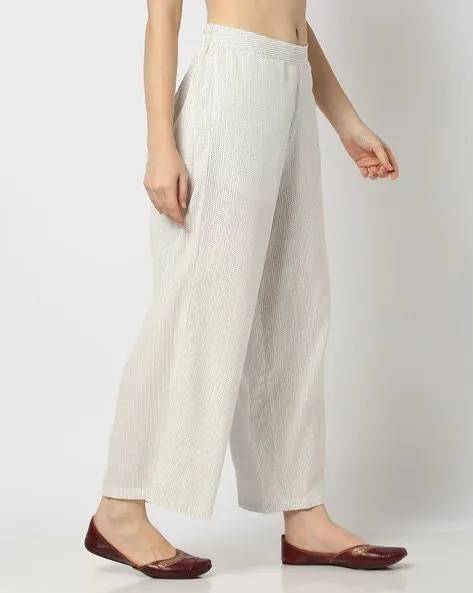 Women Micro Print Relaxed Fit Palazzos