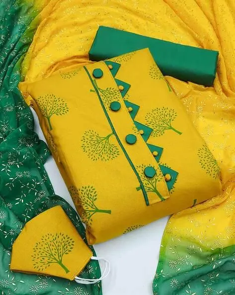 Printed 3-Piece Unstitched Dress Material