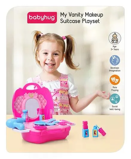 Babyhug My Vanity Makeup Suitcase Playset - 21 Pieces