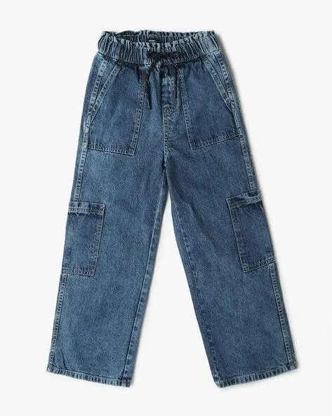 Girls Lightly Washed Regular Fit Jeans