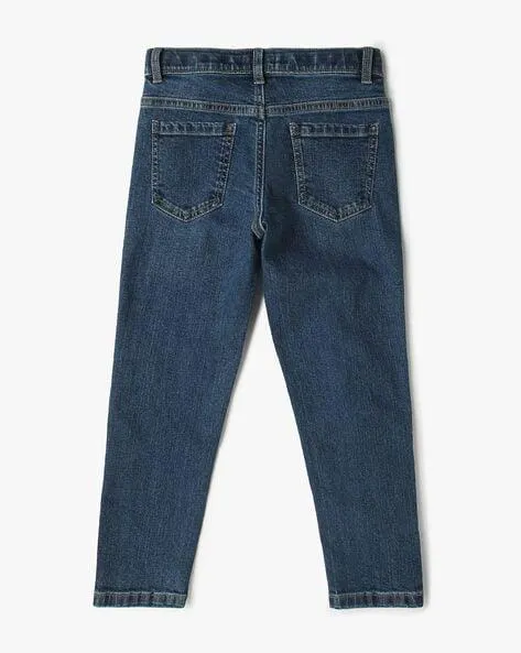 Boys Lightly Washed Straight Fit Jeans