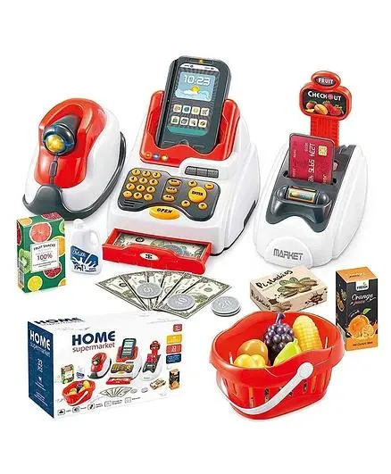 Yamama 3 in 1 Electronic Toy Cash Register Toy with Light and Sound for Kids - Multicolour