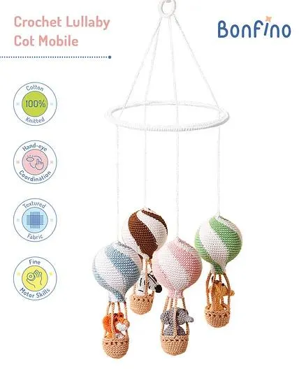 Bonfino Crochet Lullaby Cot Mobile - Multicolour