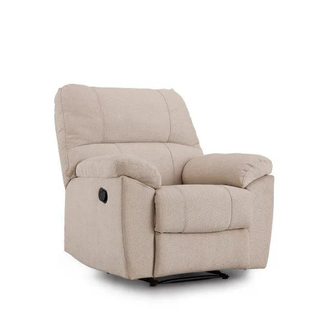 Nevita Manual - Recliner in Beige Fabric
