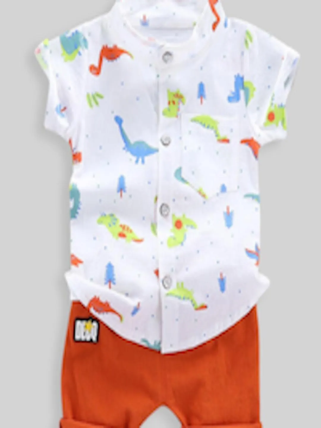 Boys Conversational Printed Shirt With Shorts