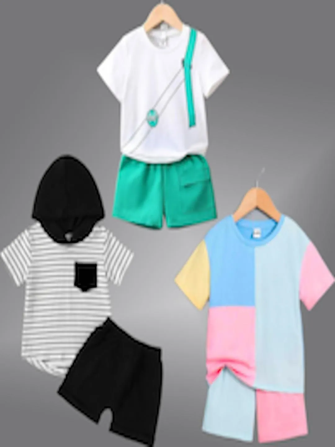 Kids Pack Of 3 Printed T-shirt with Shorts