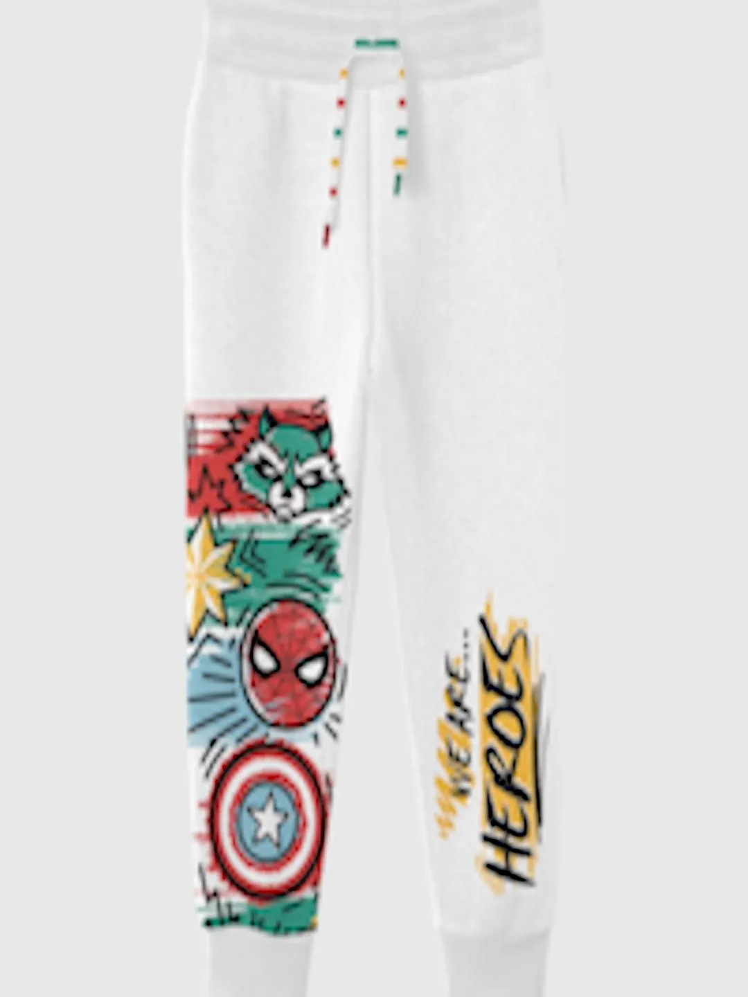 Boys Marvel Printed Cotton Joggers