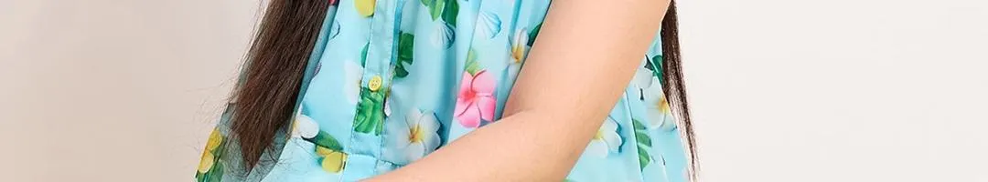 Girls Floral Printed A-Line Dress