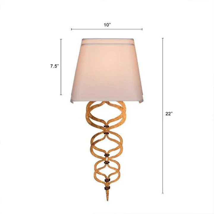 Sunlit Cream Gold Foil Finish Wall Light