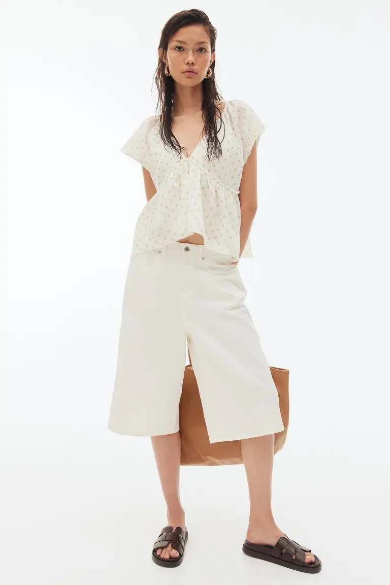 Crêpe peplum blouse