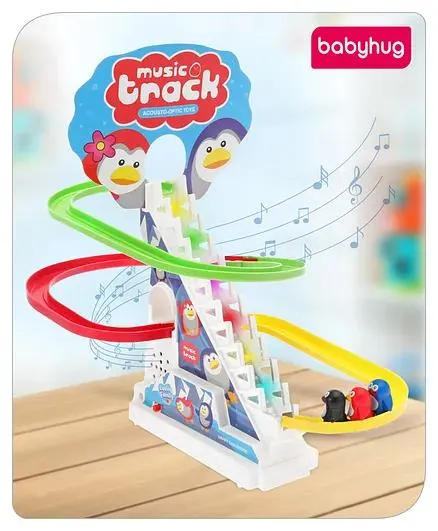 Babyhug Happy Penguin Track Set with Music and Light - Multicolour