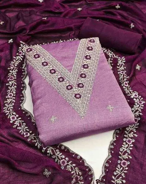 Embroidered Unstitched Dress Material