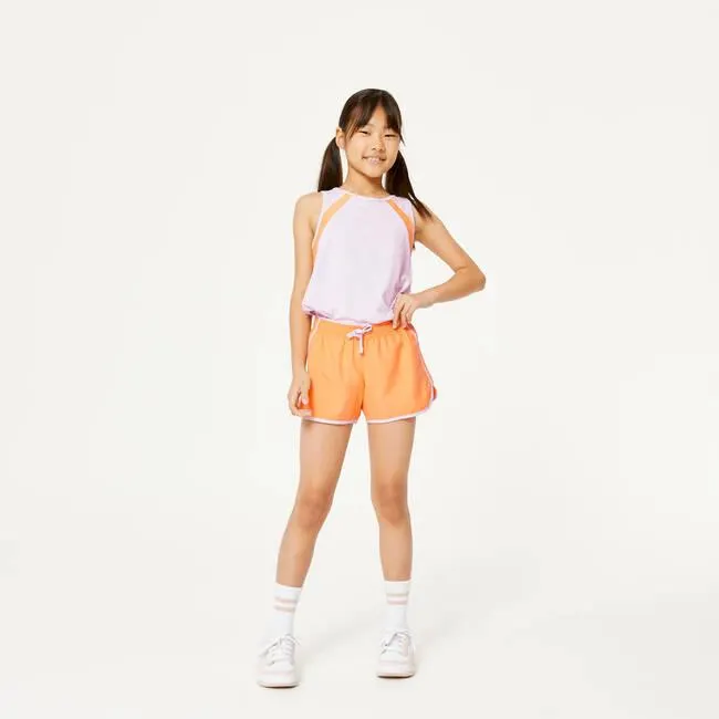 Girls' Breathable Shorts Orange / Mauve