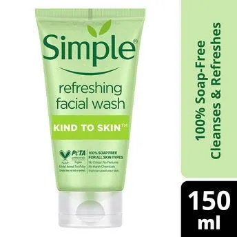 Simple Kind to Skin Refreshing Facewash Mild Face Wash for Sensitive Skin