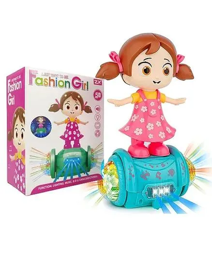 360 Degree Rotating Musical Dancing Fashion Princess Doll Girl with 5D Light & Musical Sound - Multicolour