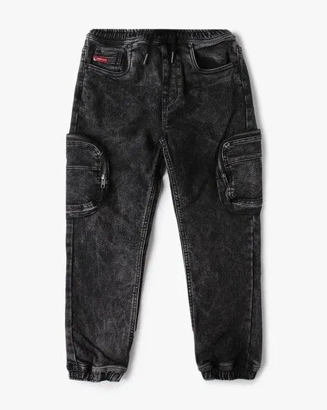 Mid-Wash Jogger Jeans
