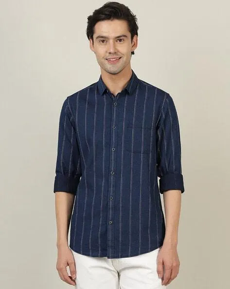 Men Striped Slim Fit Shirt