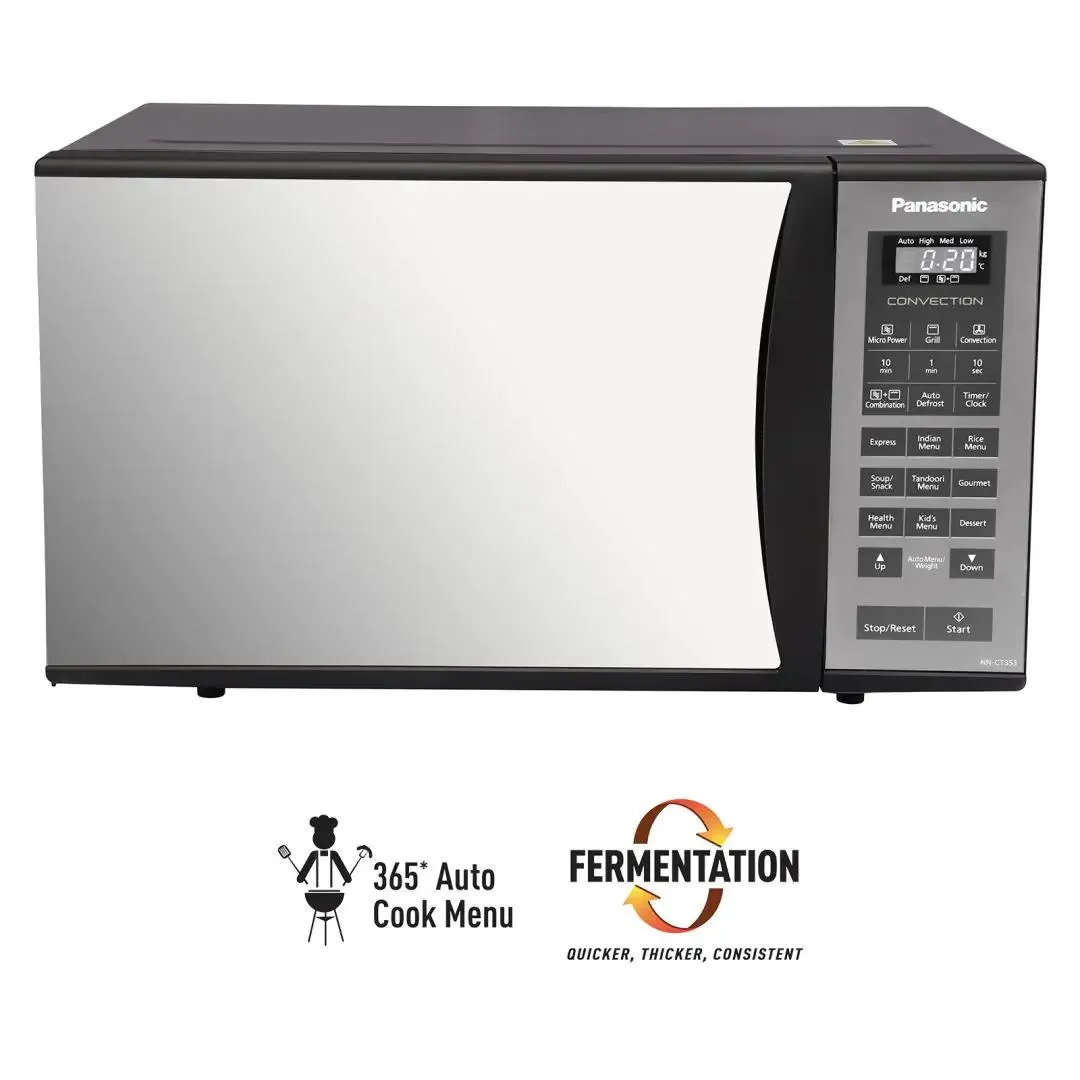 23L Convection Microwave Oven (NN-CT353BFDG, Black Mirror, 360° Heat Wrap, Magic Grill, 61 Auto Cook Menus)