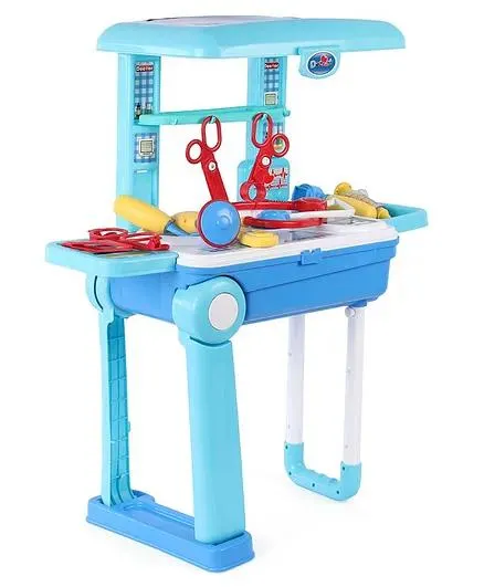 2 in 1 Doctor Play Set Trolley with Doctor Tools - Blue