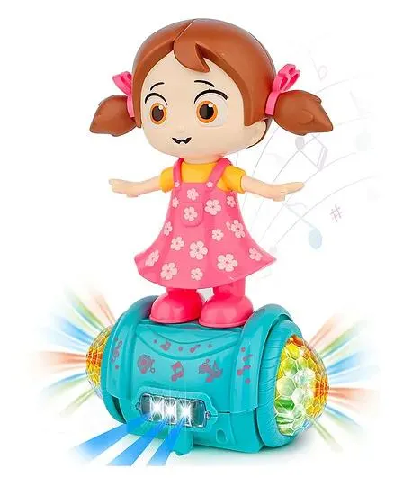 Fiddlerz 360 Degree Rotating Musical Dancing Girl with 5D Light & Musical - Pink