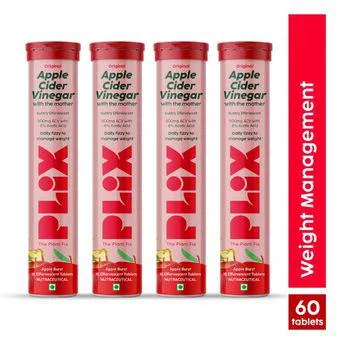 Plix ACV Apple Cider Vinegar Effervescent Tablet With Mother For Weight Loss & Reduce Bloating