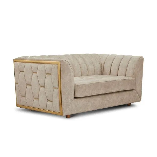 Lorenzo 2-Seater Fabric Sofa Beige