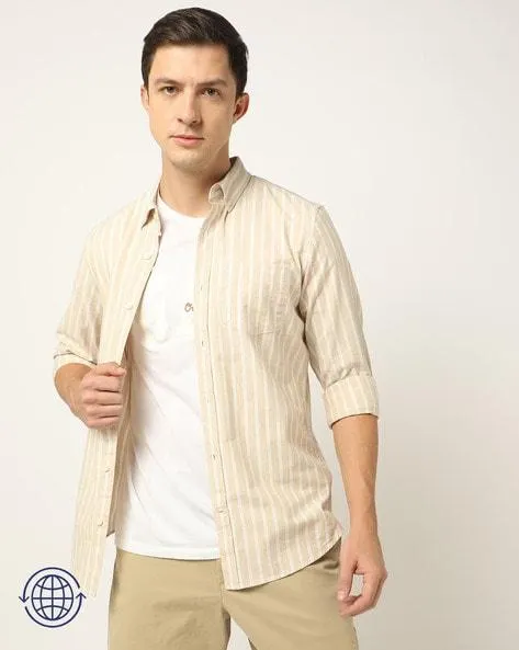 Striped Slim Fit Oxford Shirt