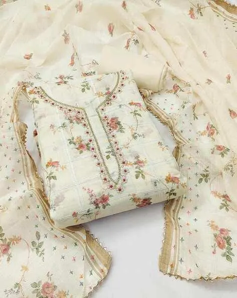 Women Embellished 3-Piece Unstitched Dress Material