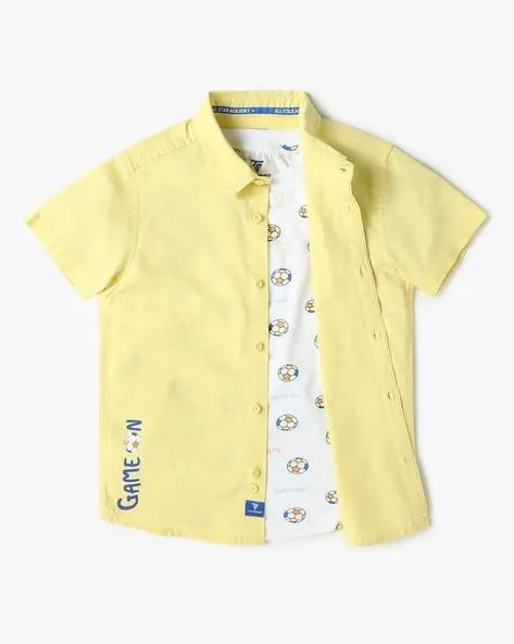 Boys All-Over Print Regular Fit Twofer Shirt