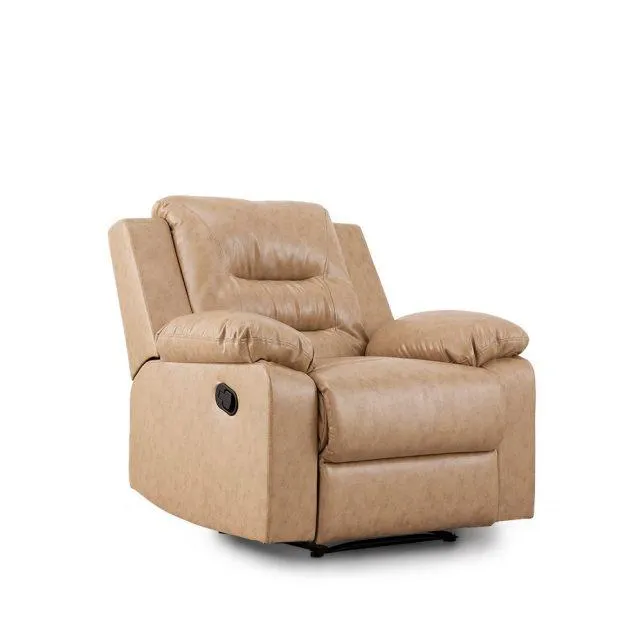 Agera Manual Recliner - Beige Leatherette