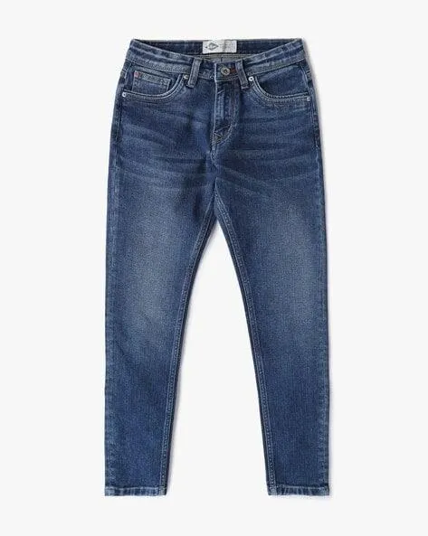 Mid-Wash Skinny Fit Jeans