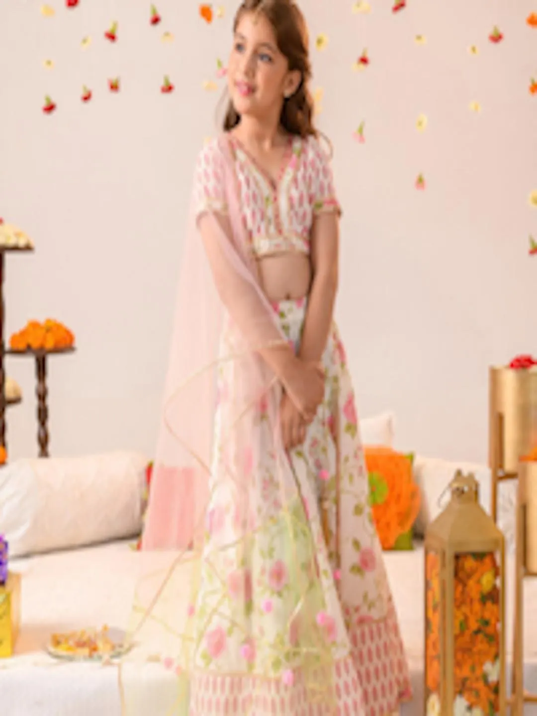 Girls Printed Ready to Wear Lehenga & Blouse With Dupatta
