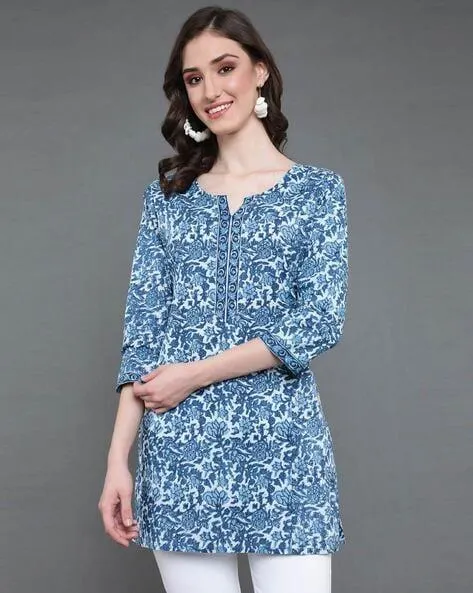 Floral Print Straight Kurti