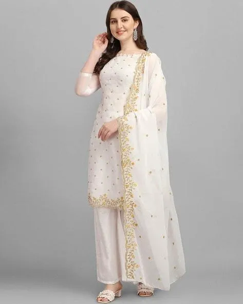 Embellished Unstitched Dress Material