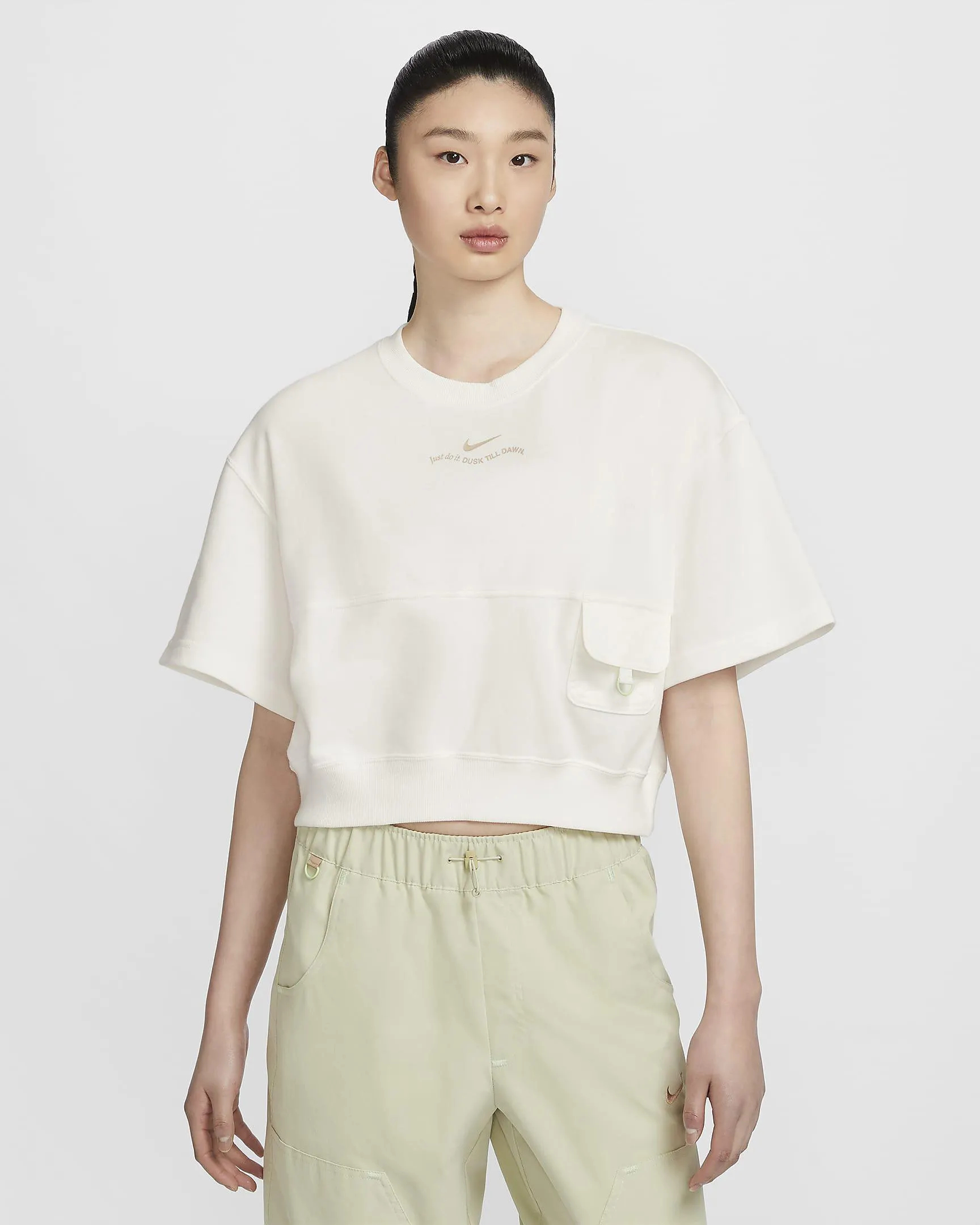 Women's French Terry Short-Sleeve Cropped Top