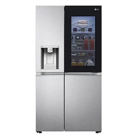 Knock Twice, See Inside, 635L InstaView Door-in-Door™, Side-by-Side Refrigerator with Smart Inverter Compressor, DoorCooling+™, Brushed Steel Finish