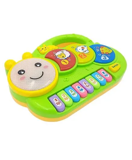 VGRASSP Caterpiller Drum Piano Musical Toy - Multicolor